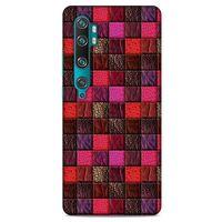 Xiaomi Mi Cc9 Pro Kılıf Patchwork (22) Tam Koruma Kılıfı Fuşya Bordo
