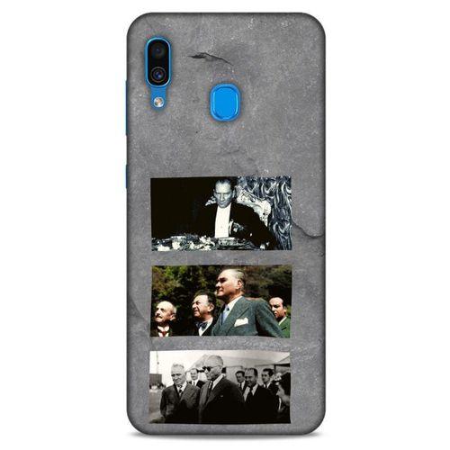 Samsung Galaxy A30 Kılıf Atatürk (12) Koruyucu Silikon Gri