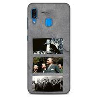 Samsung Galaxy A30 Kılıf Atatürk (12) Koruyucu Silikon Gri