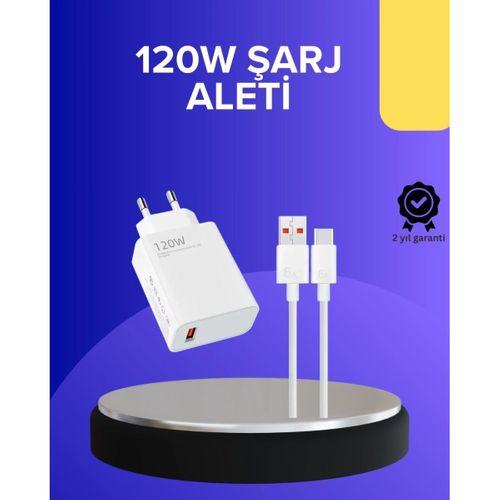 120 Watt Hızlı Şarj Adaptörü Samsung S20 S21 S22 S23 Uyumlu