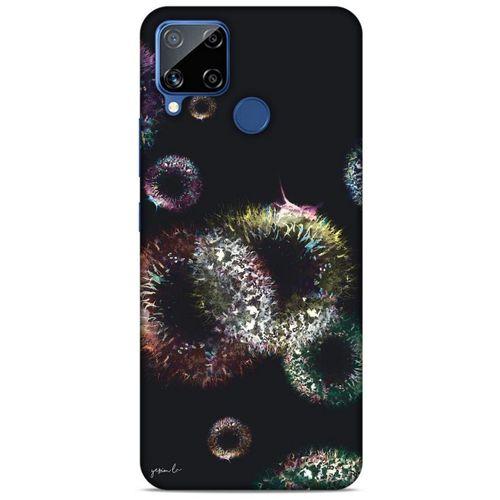 Y.Liva-2021 Özel Seri Siyah Soyut-166 Oppo Realme C15 Kılıf Silikon Kapak