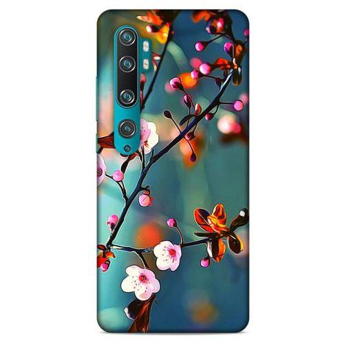 Lopard Xiaomi Mi Note 10 Uyumlu Kılıf Bahar (45) Liquid Air Kılıf Beyaz Pembe Çiçek
