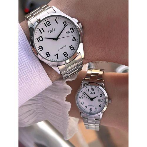 Q&Q Çelik Kordon 2 Yıl Garantili 3 Atm Suya Dayanıklı Sevgili Ve Ciftlere Özel Kol Saati QQ.CF001.1
