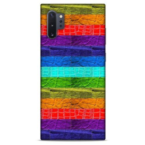 Samsung Galaxy Note 10 Plus Kılıf Patchwork (38) Neo Hybrid Kılıf Yeşil Kırmızı Mor