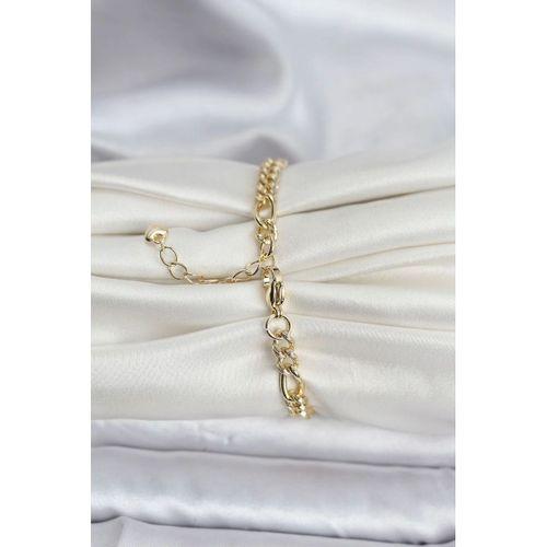 14K Gold Renk Kaplama Lazerli Zincir Model CM Kadın Bileklik