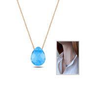 Aqua Kristal Damla Kolye _rose