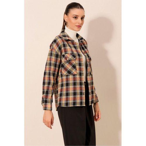 3854 Ekose Desen Çift Cepli Gömlek - A. Kiremit