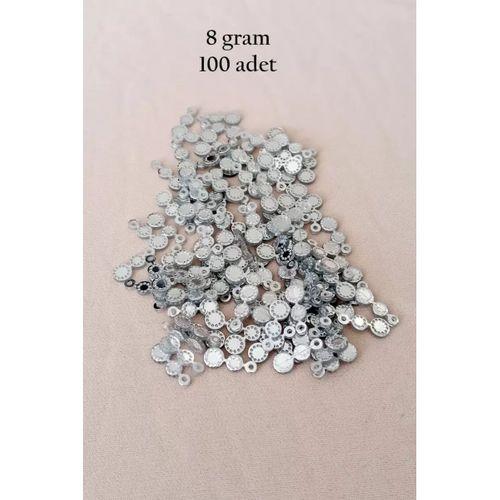 Oya Abiye Bileklik Kolye Pleksi Metalik Plastik Pul Gümüş Renk 8 gram 100 adet - BNC500