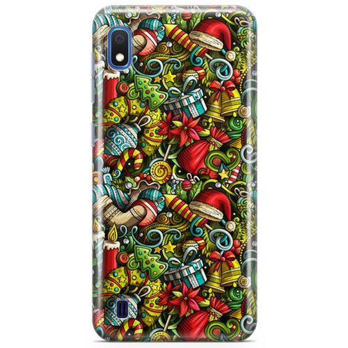 Samsung Galaxy A10 Kılıf Mery Christmas Doodle Arka Kapak Koruma Desenli Full Koruyucu
