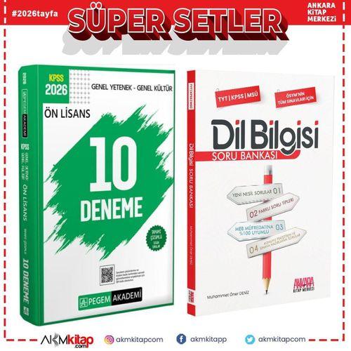 Pegem KPSS Önlisans 10 Deneme ve AKM Dil Bilgisi Soru Bankası Seti 2 Kitap