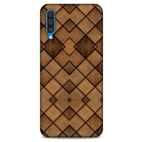 Samsung Galaxy A30s Kılıf Patchwork (26) Tpu Silikon Kılıf Açık Kahverengi