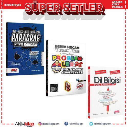 Ankara Kitap Merkezi Paragraf Dil Bilgisi ve Benim Hocam Taktiklerle Problemler Soru Bankası Seti 3 Kitap