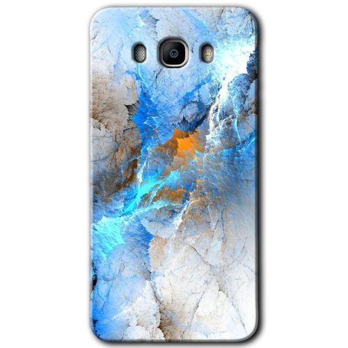 MRCİLETİSİM MRCİLETİSİM Samsung Galaxy J7 2016 Kılıf HD Desen Baskılı Arka Kapak + Temperli Cam - Mavi Buzul