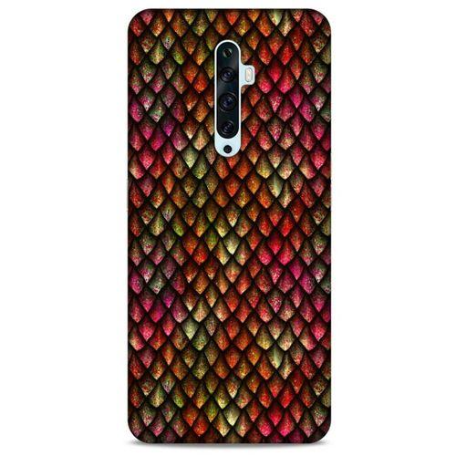 Oppo Reno 2z Kılıf Dragons (8) Baskılı Kılıf Ejderha Deri Pembe