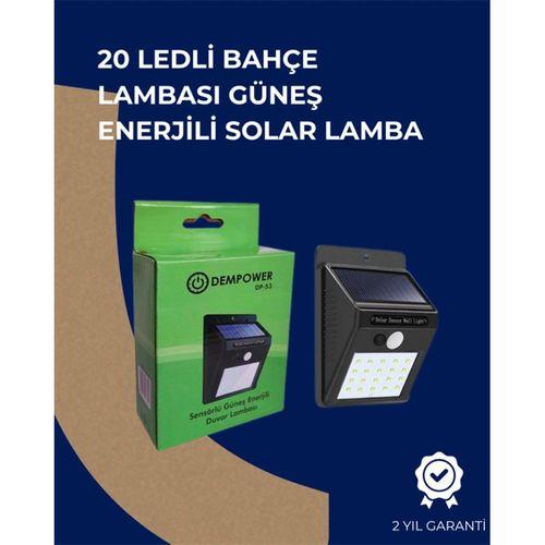 Solar Enerjili 20 Led Duvar Lambası | Hareket Sensörlü, Su Geçirmez, Kablo Gerektirmez