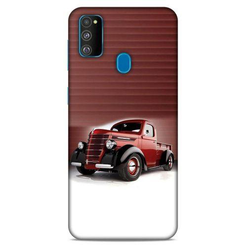 Lopard Samsung Galaxy M30s Uyumlu Kılıf PickUpX (47) Crystal Flex Kılıf Metalik Kırmızı