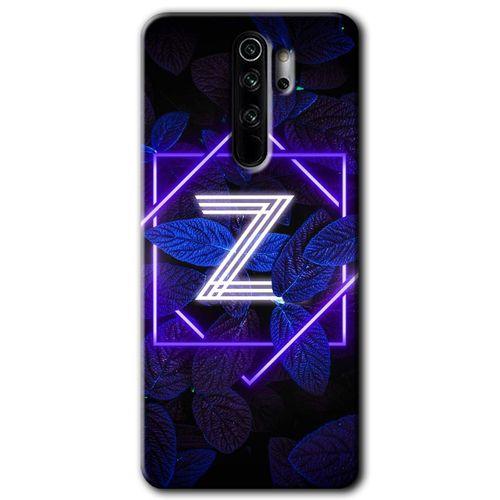 MRCİLETİSİM Xiaomi Redmi Note 8 Pro Kılıf Baskılı Kapak - Dark Neon Yaprak Z Harfi + 5D Tam Kaplayan Cam