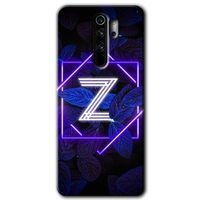 MRCİLETİSİM Xiaomi Redmi Note 8 Pro Kılıf Baskılı Kapak - Dark Neon Yaprak Z Harfi + 5D Tam Kaplayan Cam