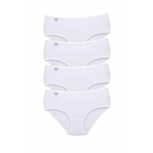 4 Adet Tutku Kadın Yüksek Bel Bato İnce Lastik Külot Beyaz