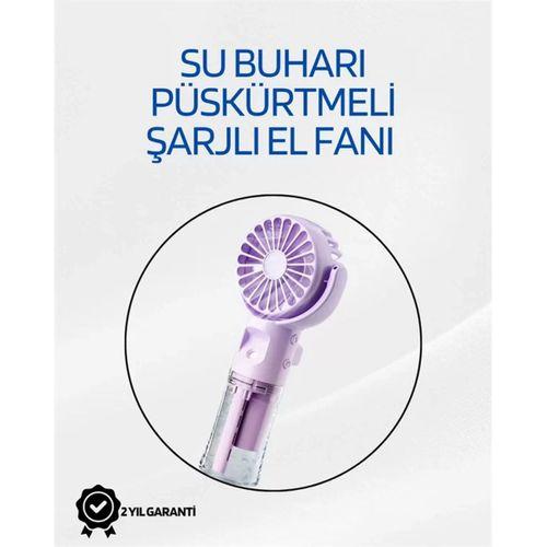 Taşınabilir Şarjlı Su Sisi Püskürtmeli Mini El Fanı – 4 Hız Ayarı, Tip-c Şarjlı, Sessiz Motor