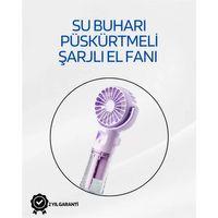 Taşınabilir Şarjlı Su Sisi Püskürtmeli Mini El Fanı – 4 Hız Ayarı, Tip-c Şarjlı, Sessiz Motor