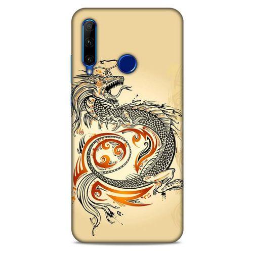 Huawei Honor 20 Lite Kılıf Dragons (27) Tasarımlı Kılıf Siyah Ejderha Dövmesi