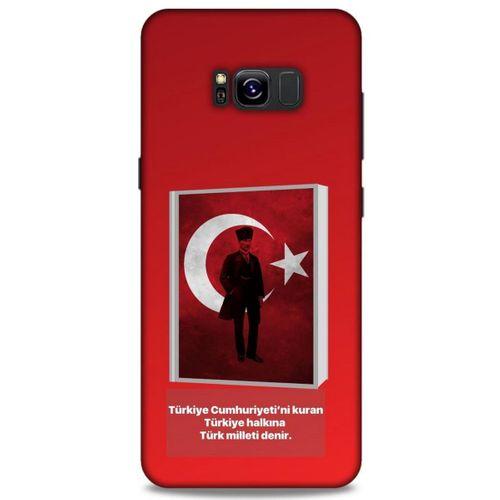 Samsung Galaxy S8 Plus Kılıf Atatürk (4) Koruma Kılıfı Kırmızı