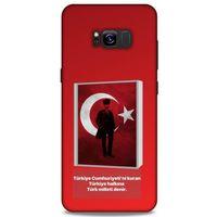 Samsung Galaxy S8 Plus Kılıf Atatürk (4) Koruma Kılıfı Kırmızı