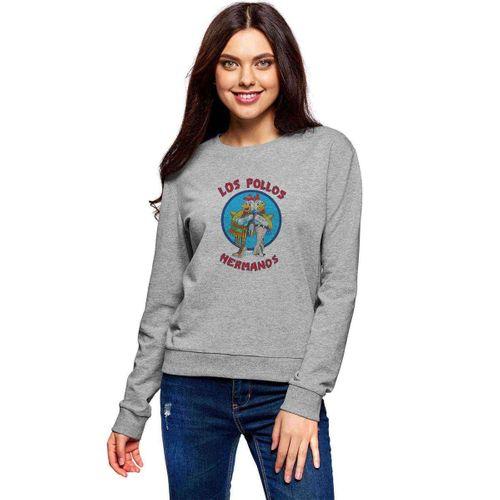 Los Pollos Hermanos Bad Jesse Baskılı Gri Kadın Sweatshirt