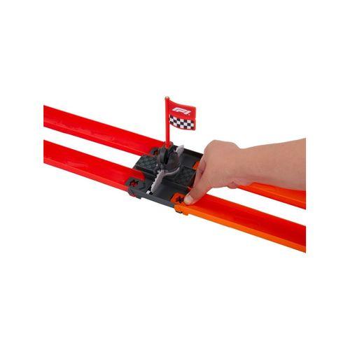 Hot Wheels Yarışları™ Formula 1® Hızlı Başlangıç Pist Seti ve 1:64 Ölçekli 2 Metal F1 Arabası JKM88