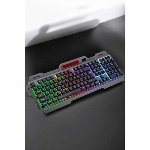 Led Işıklı Klavye Usb Girişli Rgb Işıklı Q Klavye Mouse Hediyeli