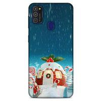 Samsung Galaxy M21 Kılıf Snowix (14) Lansman Kılıf Beyaz Kırmızı