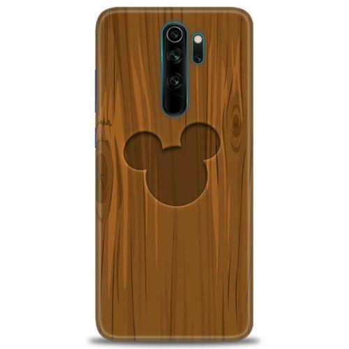 Xiaomi Redmi Note 8 Pro Kılıf HD Baskılı Kılıf - Ahşap Mickey + Tam Ekran Koruyucu
