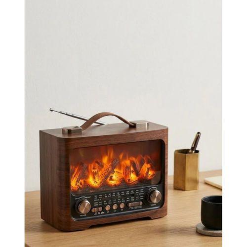 Led Şömine Efektli Kablosuz Hoparlör Bluetooth Radyo Usb Tf Kart Destekli