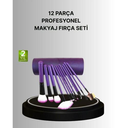 12’li Makyaj Fırça Seti Fondöten Allık Far Karıştırma İçin Tam Uyumlu