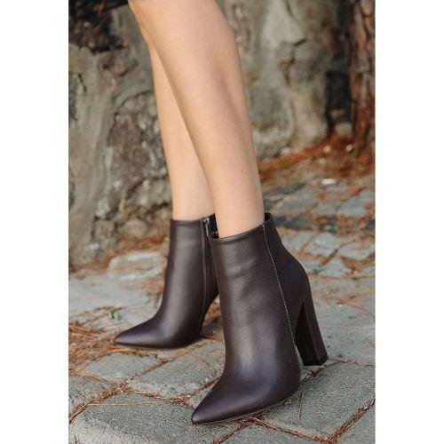 Loora Kahverengi Cilt Topuklu Bot