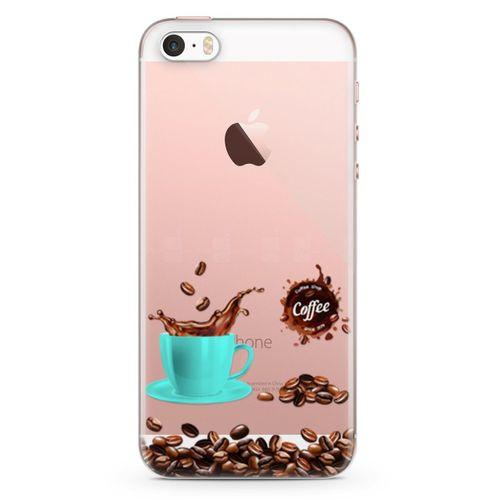Apple iPhone SE Kılıf Coffe Time Arka Kapak Koruma Desenli Full Koruyucu