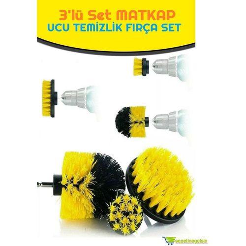 Sepetinegelsin 3lü Matkap Ucu Banyo Duşakabin Yıkama Temizleme Fırça Seti