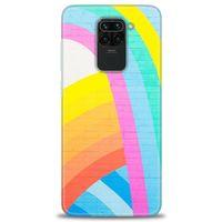 Xiaomi Redmi Note 9 Kılıf HD Baskılı Kılıf - Renkli Duvar + Tam Ekran Koruyucu