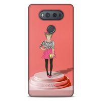 LG K61 Kılıf FunnyMaX (9) Kılıf Gül Kurusu Maymun