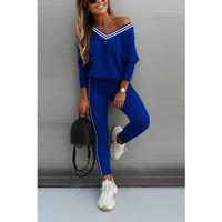 Kadın Uzun Kollu Tek Omuzu Açık Detaylı Viskon Iki Iplik Bluz Ve Pantolon Ikili Takım