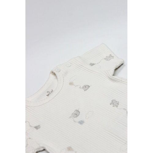 Bistyle Flying Elephant Yarım Kol 2'Li Body 17116 Ekru Gri