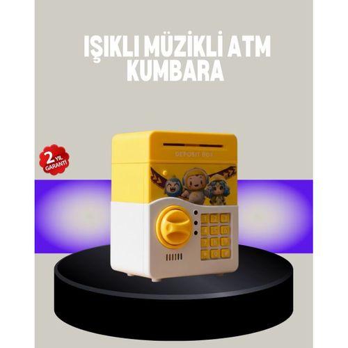 Sarı Şifreli Eğitici Çocuk Kumbarası Otomatik Para Girişli