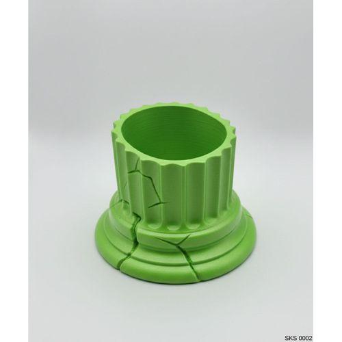 Yesil Klasik Sutun Form Mini Dekoratif Saksi 7 Cm Masa Ustu Ofis Dekoru