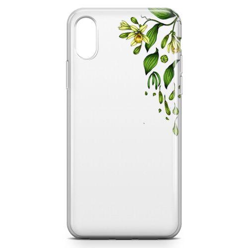 Apple iPhone X Kılıf Vanilya Çiçeği Arka Kapak Koruma Desenli Full Koruyucu