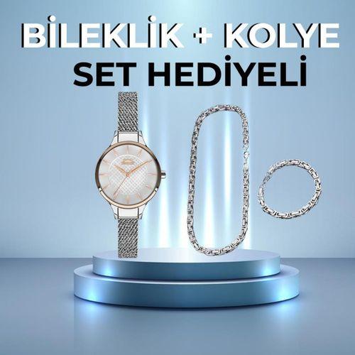 Slazenger Sl.09.1897.3.04 32 mm Gri Hasır Kordonlu Kadın Kol Saati AYNI GÜN KARGO