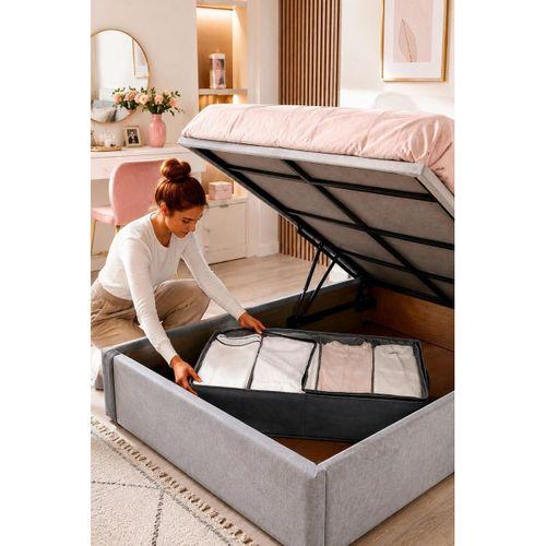 Ayarlanabilir Bölmeli Baza Altı Hurç – 3 Çıkarılabilir Cırtlı Bölücülü, Şeffaf Kapaklı Fermuarlı Kıyafet Düzenleyici 73 × 40 × 16 cm