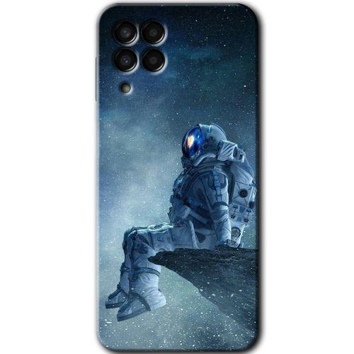 Samsung Galaxy M33 Kılıf Baskılı Kapak - Astronot Yalnızlığı + 5D Tam Kaplayan Cam