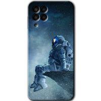 Samsung Galaxy M33 Kılıf Baskılı Kapak - Astronot Yalnızlığı + 5D Tam Kaplayan Cam