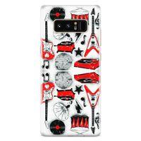 Samsung Galaxy Note 8 Kılıf Elektro Gitar Bateri Arka Kapak Koruma Desenli Full Koruyucu